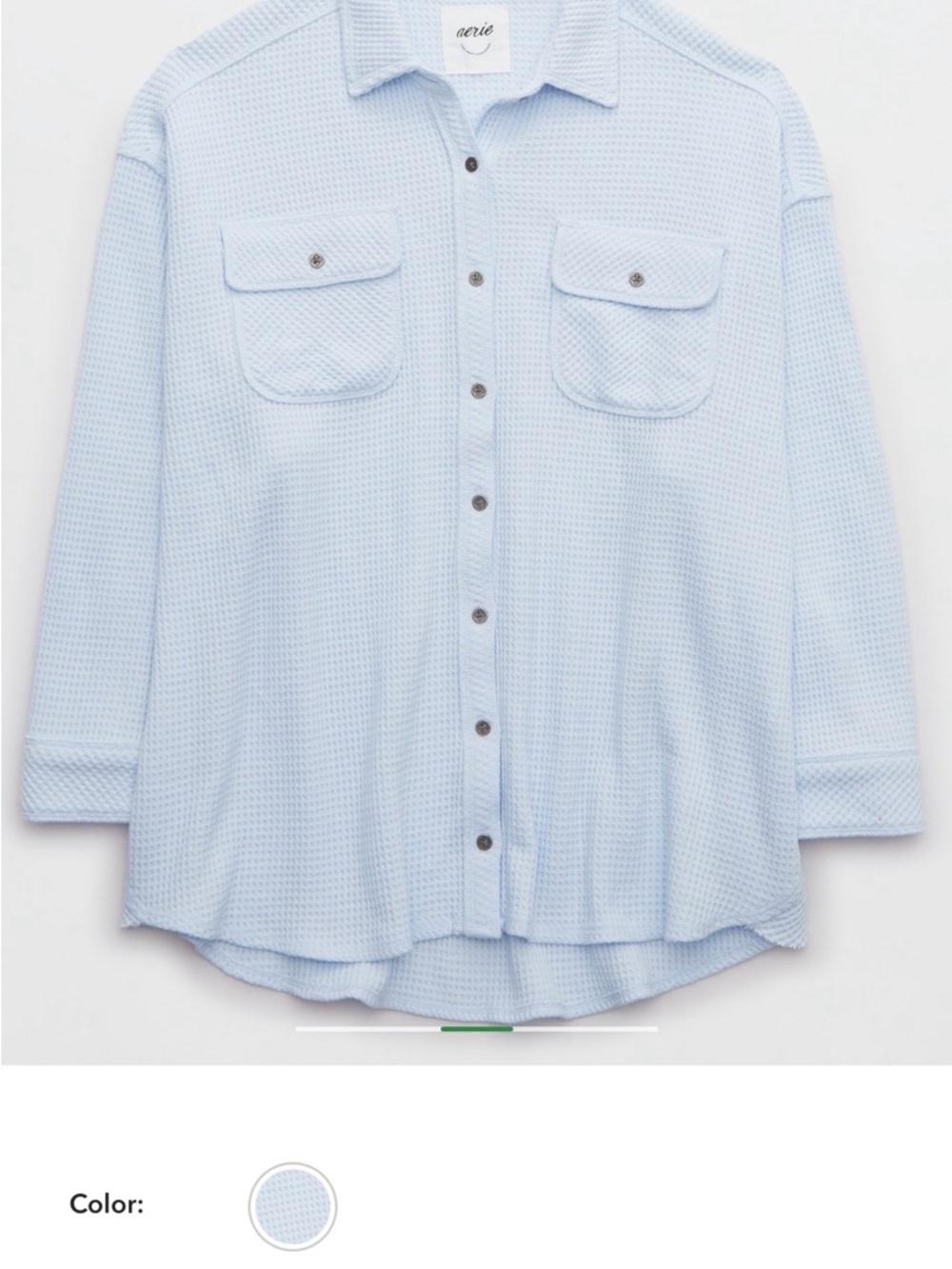 EUC Aerie LumberJane Light Blue Waffle Button-Up Shirt XL - Picture 5 of 5